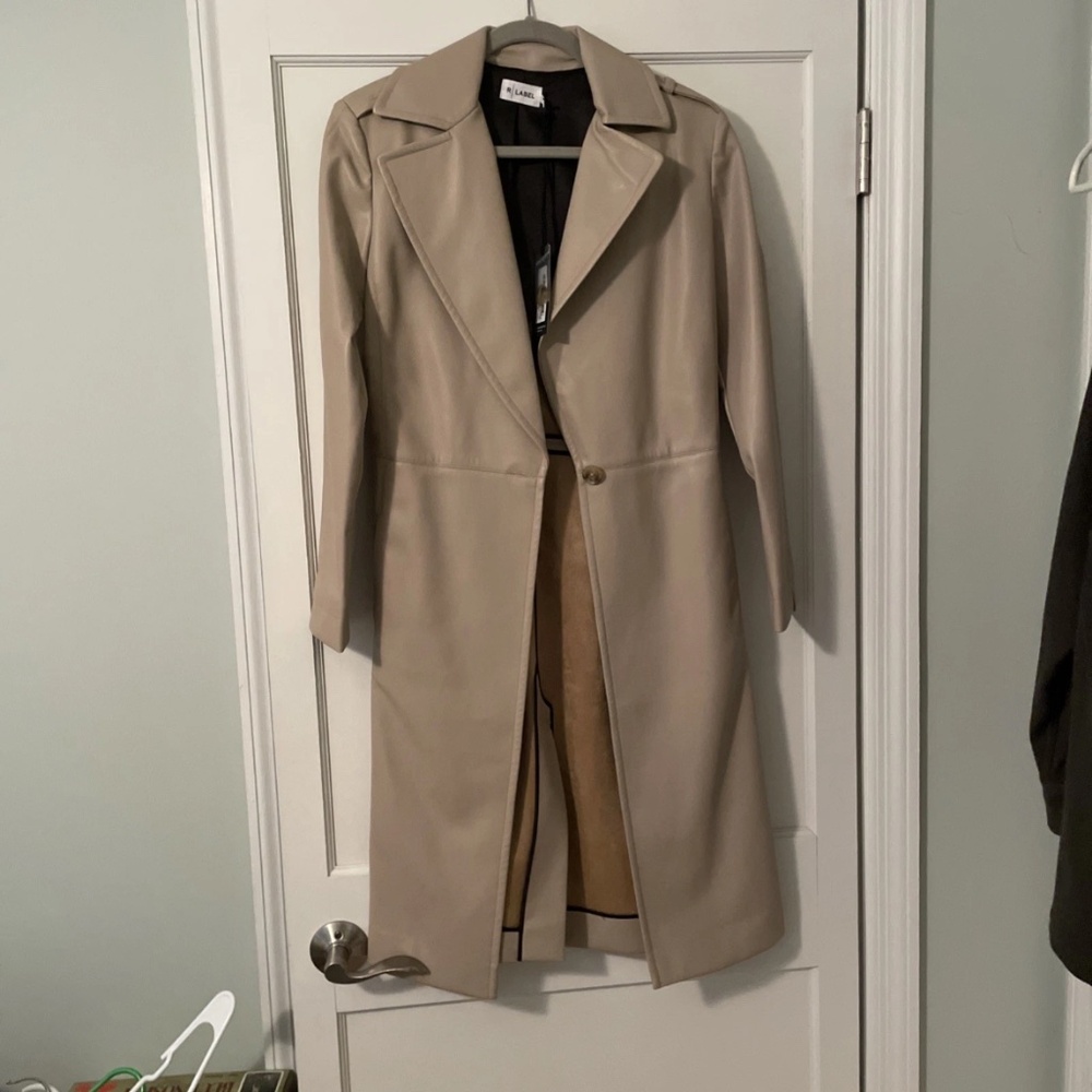 R Label Reset Uptown Trench - Vegan leather Trench Coat Size Xs